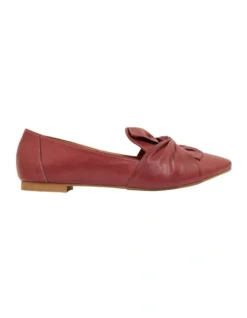 Rosco Flat Shoes In Red Leather