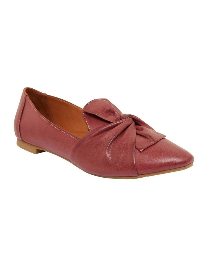 Rosco Flat Shoes In Red Leather - Image 2