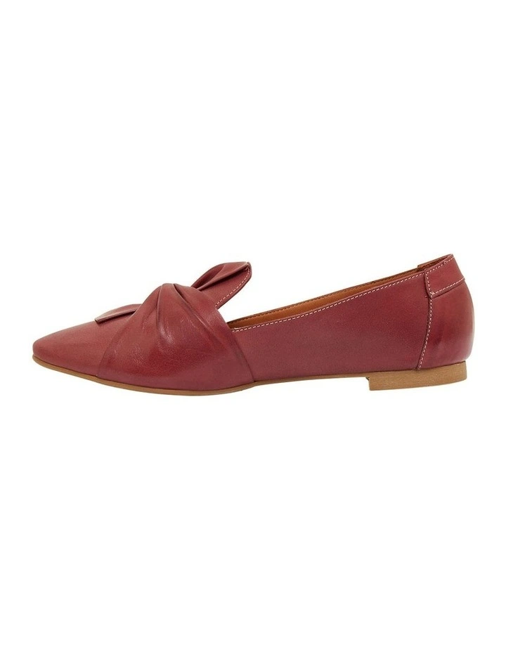 Rosco Flat Shoes In Red Leather - Image 3