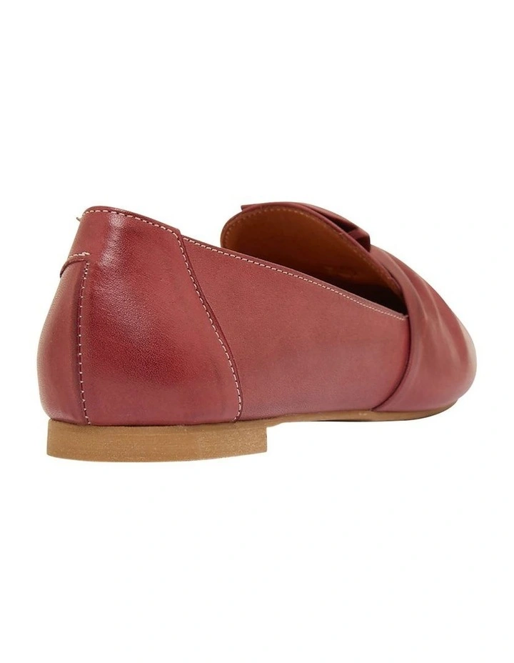 Rosco Flat Shoes In Red Leather - Image 4