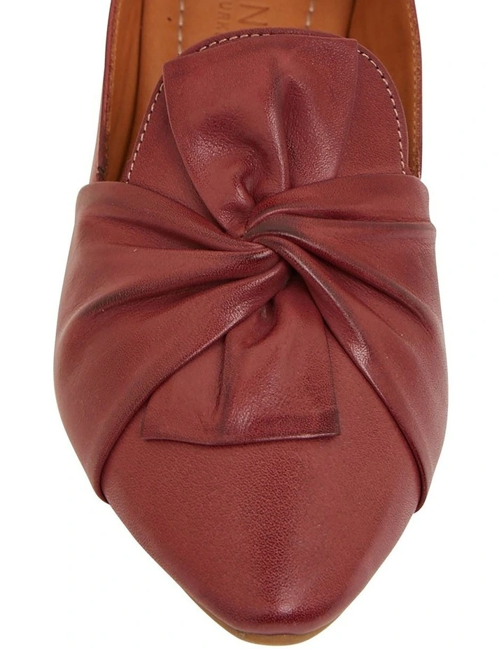 Rosco Flat Shoes In Red Leather - Image 6