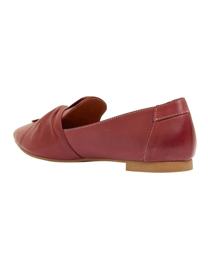 Rosco Flat Shoes In Red Leather - Image 7