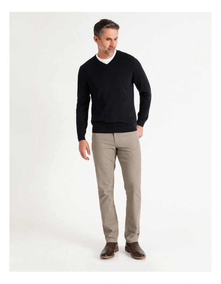Australian Mero V-Neck Knit In Navy - Image 3