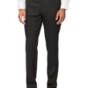 Tailored Pure Wool Dobby Suit Pant Charcoal