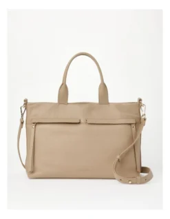 Tanya Zip Top Tote Bag In Oatmeal