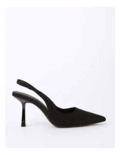 Bliss Black Neosatin Heeled Shoes