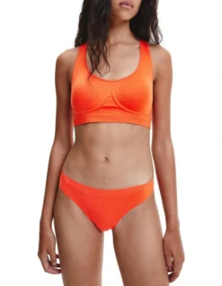 Calvin Klein Bonded Flex Unlined Bralette In Orange
