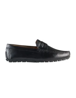 Conwell Leather Driving Shoes In Black