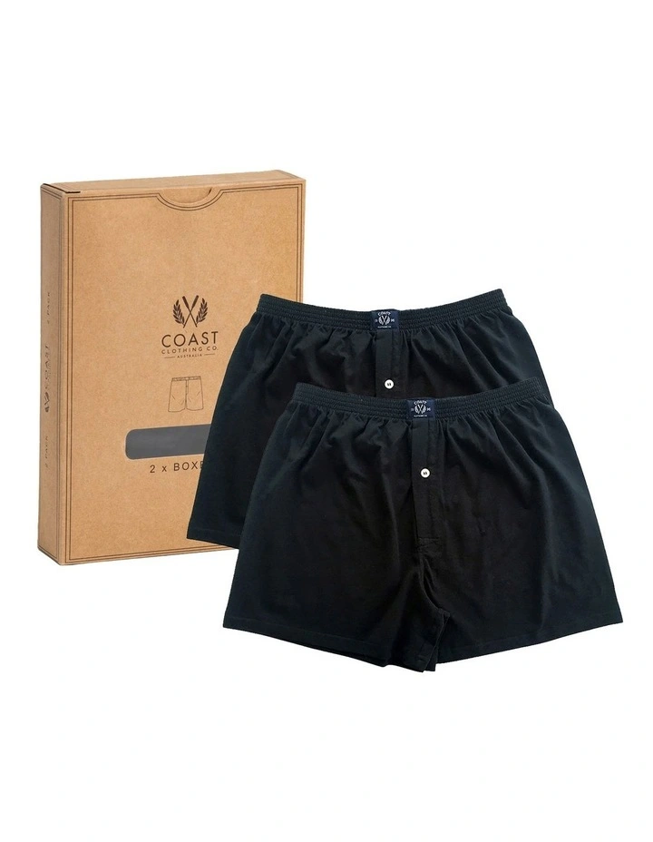 Knit Boxers 2 Pack In Black