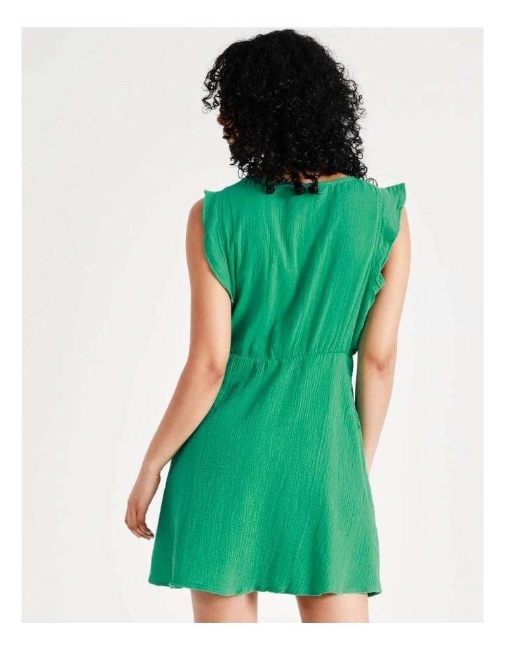 Vero Moda Natali Sleeveless Cotton Dress In Holly Green - Image 7