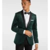 Luciano Velvet Blazer In Green