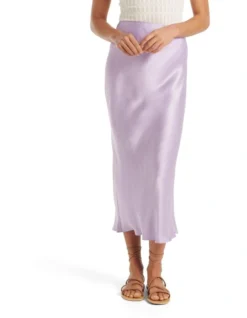 Forever New Portia Bias Midi Skirt In Purple