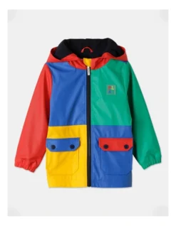 Raincoat With Hood In Rainbow