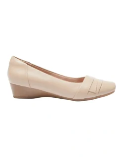 Saturn Heeled Shoes In Nude Leather