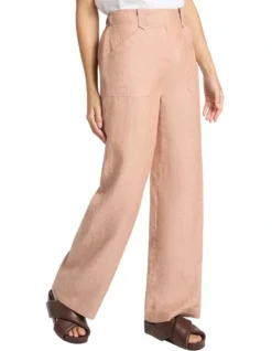 Saoirse Linen Slub Pant In Cinnamon