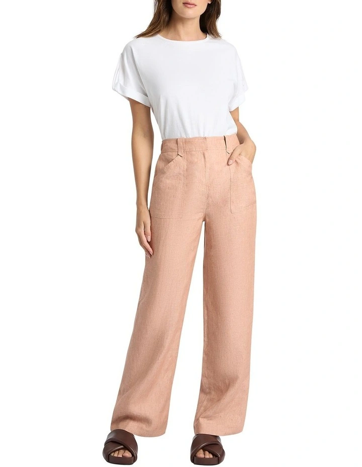 Saoirse Linen Slub Pant In Cinnamon - Image 3