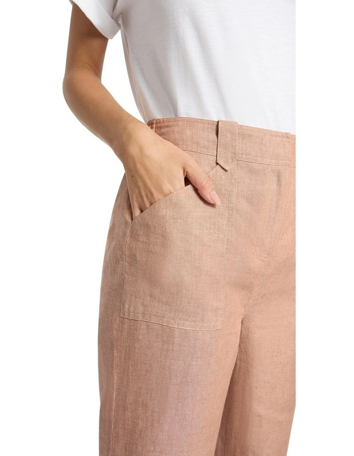 Saoirse Linen Slub Pant In Cinnamon - Image 4