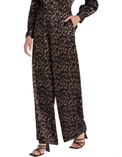 Rya Silk Wide Leg Pant In Black