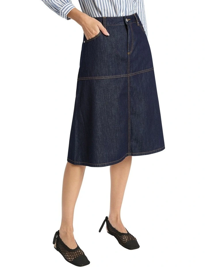Jodie Denim Skirt In Indigo