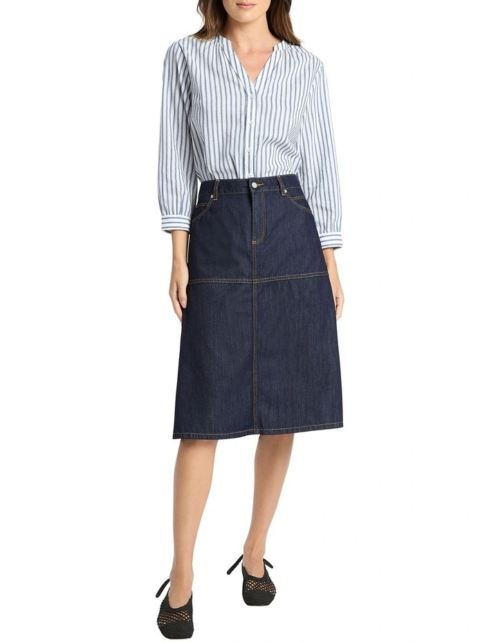 Jodie Denim Skirt In Indigo - Image 2