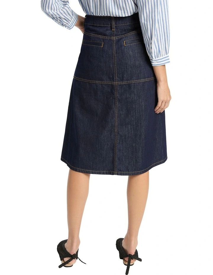 Jodie Denim Skirt In Indigo - Image 3