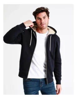 Seth Sherpa Hoodie In Blue