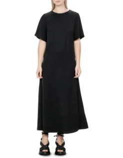 Lustre Weave Maxi Dress In Black