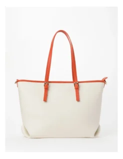 Beirut Top Handle Tote Bag In White