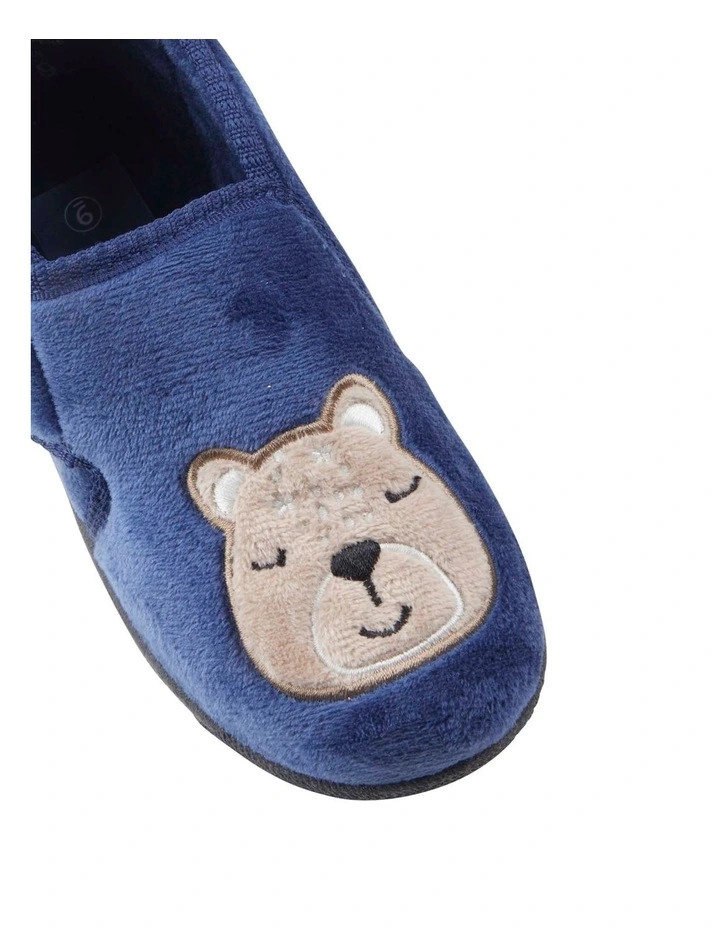 Ciao Sleepy Bear Slippers In Navy - Image 4