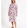 SOHO Timeless Flannelette Mid Length Nightie In Pink Roses