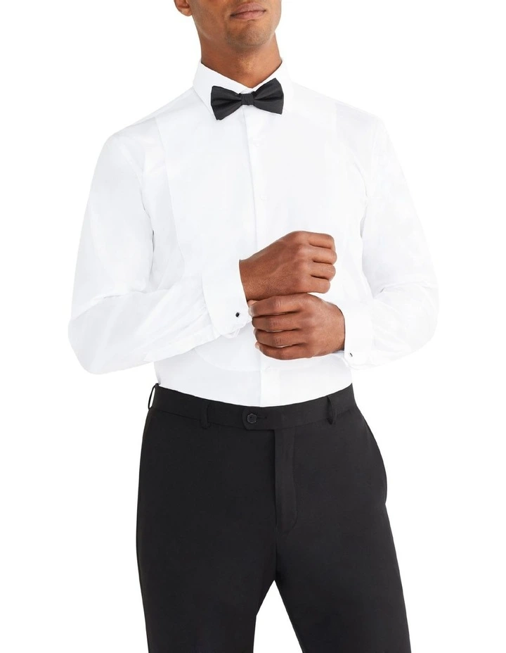 Tailored Bib Dinner Shirt In White - Image 2