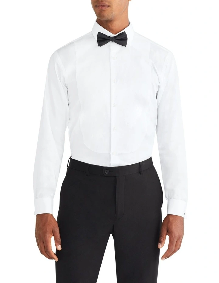 Tailored Bib Dinner Shirt In White - Image 3