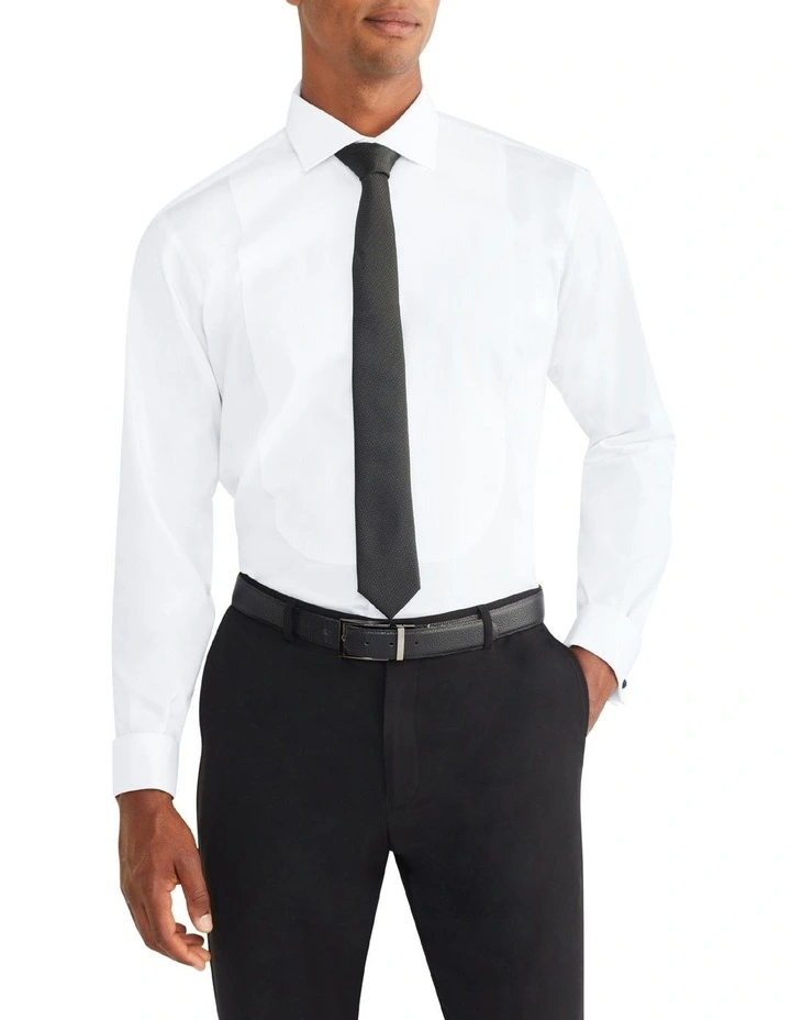 Tailored Bib Dinner Shirt In White - Image 4