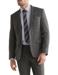 Van Heusen Tailored Marl Check Suit Jacket In Charcoal