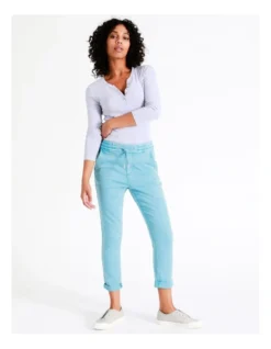 Denim Jogger In Seafoam