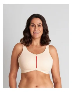 Motion Zip Front Sports Bra In Bellini/Bittersweet