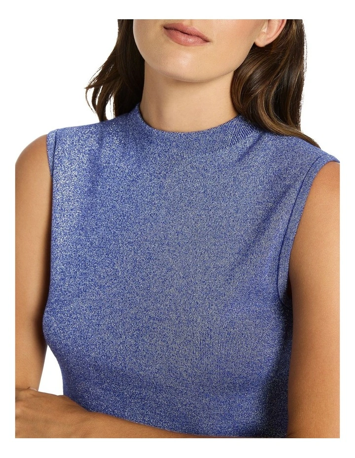 Galea Sleeveless Shimmer Knit In Cobalt - Image 4
