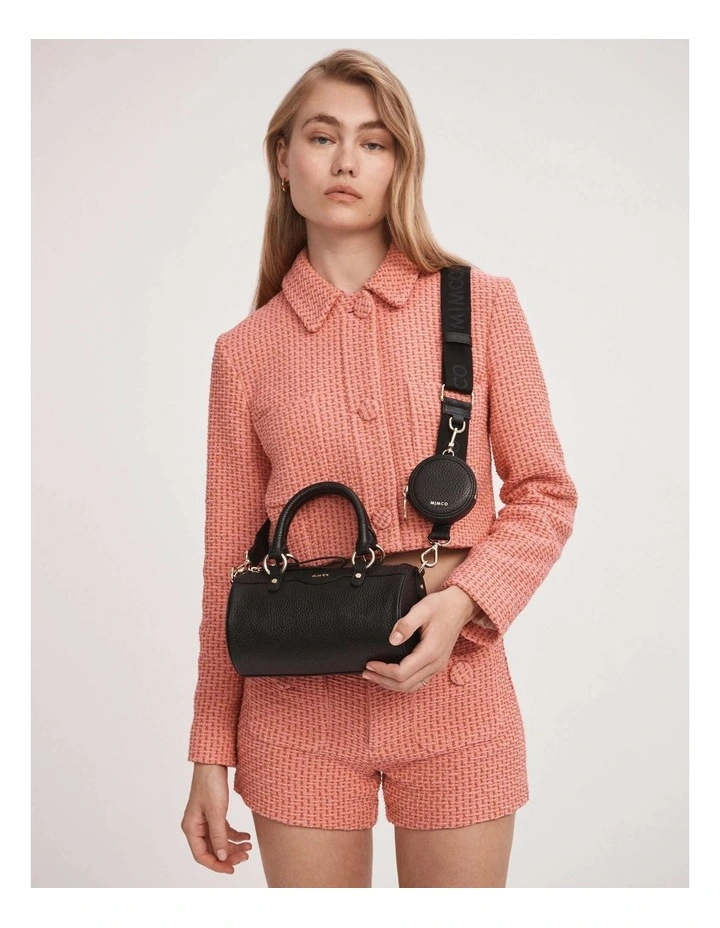 Jett Cylinder Crossbody Bag In Black Light Gold - Image 2