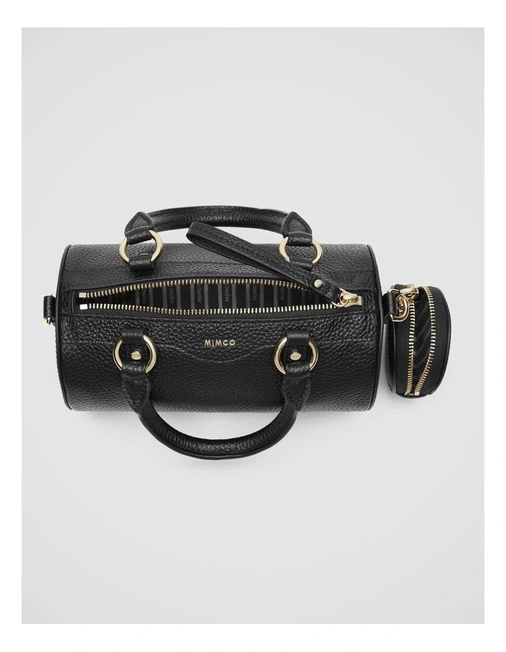 Jett Cylinder Crossbody Bag In Black Light Gold - Image 7
