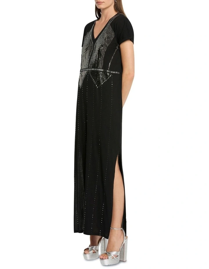 Crystal Garden Tee Dress In Black - Image 3