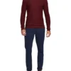 Oxford Leon Crew Neck Wool Rich Pullover In Red