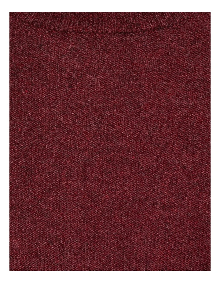 Oxford Leon Crew Neck Wool Rich Pullover In Red - Image 6