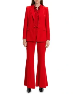 Scarlet Sculptured Blazer In Red