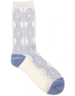 1 Pair Butter Soft Home Socks In Cream Multi